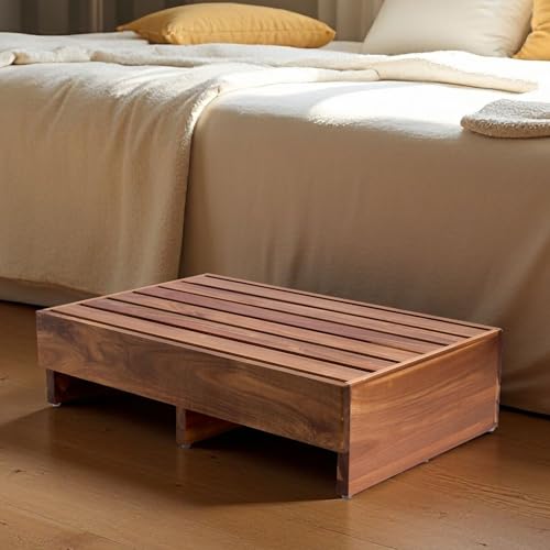 Buruis Acacia Wood Step Platform, 25 x 16 x 6.5 Inch Outdoor One Step Stool
