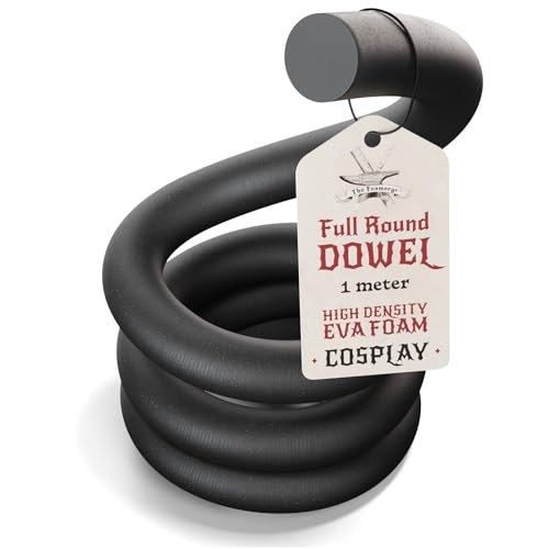 The Foamory Black EVA Foam Dowel - Full Round 20mm x 1M Length Craft Stick - color: 1 Pack: 1M Length - 20mm Thickness, size: Black - Full Round Dowel
