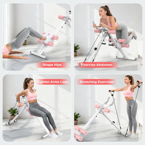 RELIFE REBUILD YOUR LIFE AB Workout Machine Adjustable Ab Trainer Machine - color: Pink