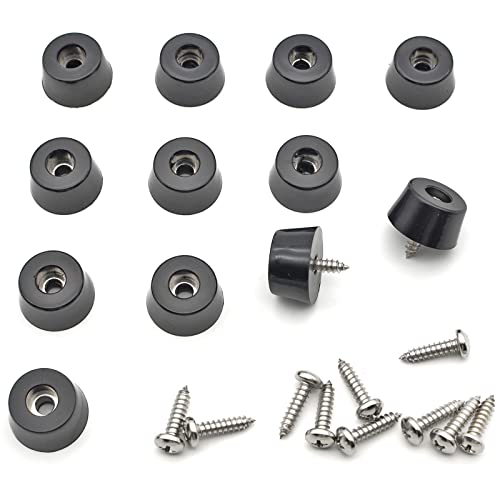 Non Slip Rubber Feet with Steel Screws, 1" W x 1/2" H, 12 Pack - size: D25.4 x H12.7 mm
