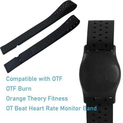2PCS Heart Rate Monitor Armband Heart Rate Sensor Fitness Band Replacement Armband 20x360mm Self Adhesive Armband Nylon Adjustable Running Heart Rate Band Black