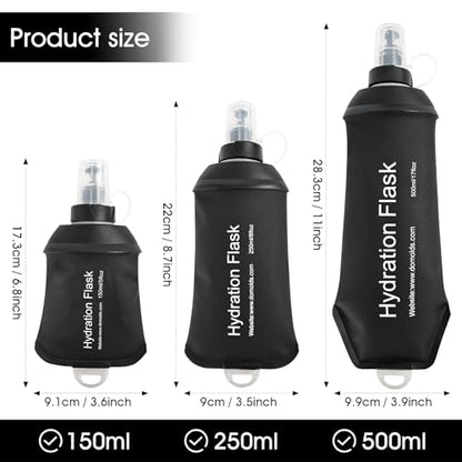 GUYI GYGYL Soft Flask, Collapsible Water Bottle for Sports, 500ml Black - color: 500ml Black