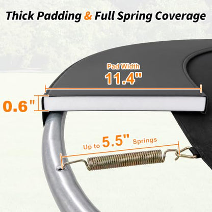 Exacme Double-Sided Round Trampoline Spring Cover, Replacement Safety Pad - color: Grey, size: 10FT