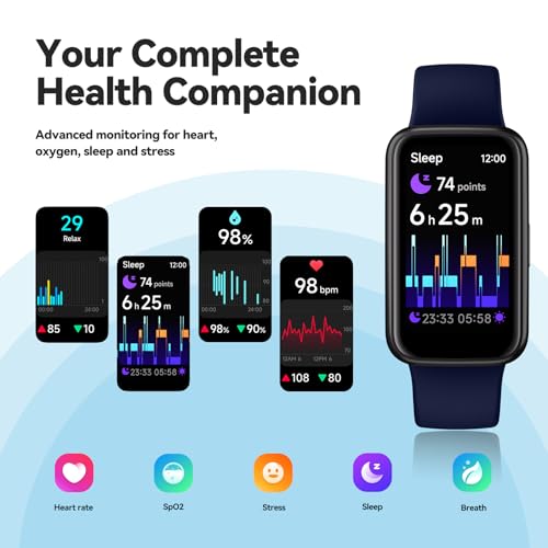 Fitness Tracker Smart Watch, 1.47" Color Screen, 100+ Sports, Blue - color: Blue