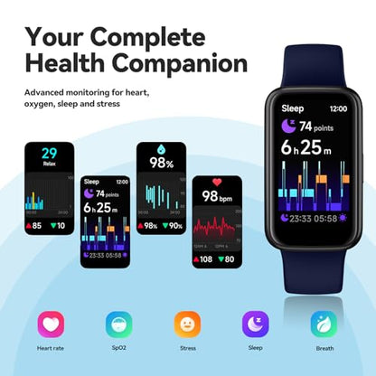 Fitness Tracker Smart Watch, 1.47" Color Screen, 100+ Sports, Blue - color: Blue