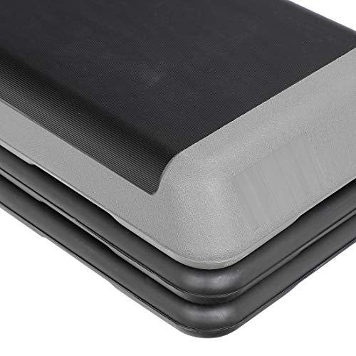 ZenStyle 43" Adjustable Aerobic Stepper Bench with 4/6/8 Inch Risers, Non-Slip Surface for Cardio, Strength Training & Home Fitness Workout - color: Grey