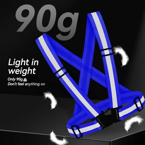 3PCS Reflective Vest Running Gear - color: Blue X3