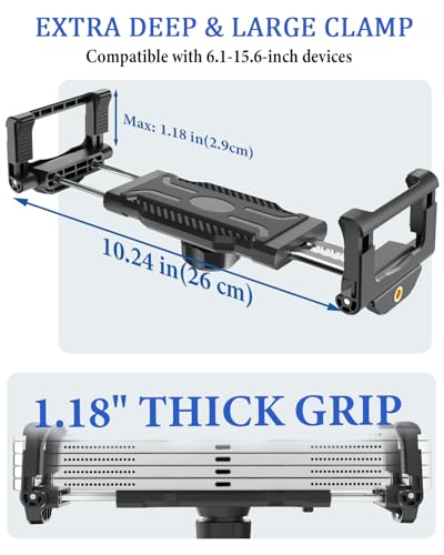 Heavy Duty Cup Holder Tablet Mount, 13" Triple-Joint Metal Long Arm