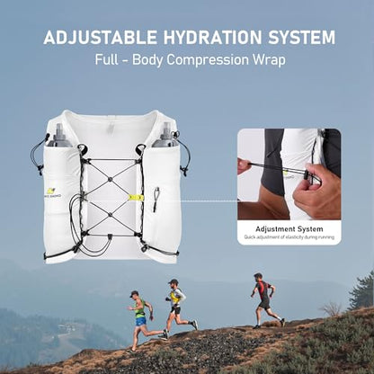 N NEVO RHINO Running Hydration Vest with 1.5L Water Bladder - color: White, size: Medium