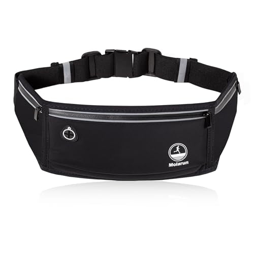 Slim Running Belt Fanny Pack, Phone Holder Waist Pack Money Belt - Black - color: Black