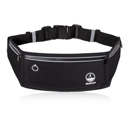 Slim Running Belt Fanny Pack, Phone Holder Waist Pack Money Belt - Black - color: Black