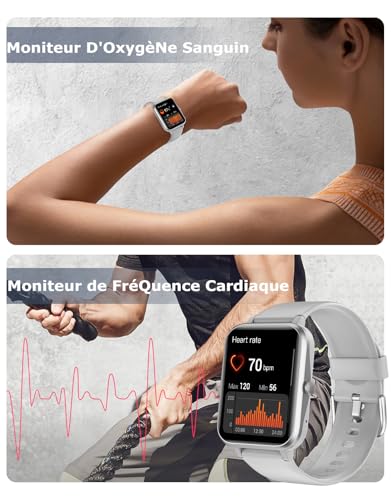 GRV Smart Watch for Men Women, Bluetooth Call, for iPhone Android Gray - color: Gray
