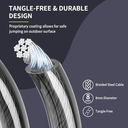 Hererope Weighted Jump Ropes for Men & Women, 1/2 LB Jump Rope Weighted With Ball-bearing, No-Slip Grip, Durable Steel Cable, Heavy Jump Rope Designed for Fitness, High-Intensity Strength Workouts, crossfit - size: XL - 9.8ft: One Size Fits All