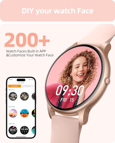 Parsonver Smart Watch for Women(Answer/Make Calls), Fitness Tracker Watch - color: Rose gold