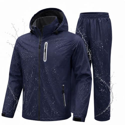 Men Women Rain Suits Waterproof Rain Gear Jacket and Pants for Golf Fishing - color: Blue, size: Small