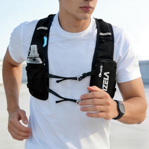 TRIWONDER Hydration Vest Running Backpack for Men & Women, Water Pack for Hiking, Camping, Climbing & Cycling, Lightweight Daypack - color: 04 Black - Vest Only