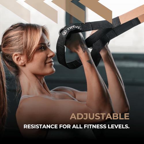 THYSOL Suspension Resistance Trainer PRO Suspension Straps with Door Anchor - color: Beige