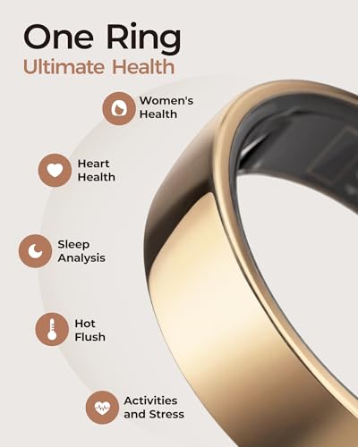 femometer Ring Air, Ultra-Thin Smart Ring(Size 9) - color: Rose Gold, size: 9#