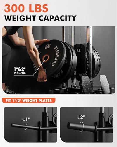 Mikolo Wall Mount Cable Station, Cable Crossover Machine with Dual Pulley System and 19/27 Adjustable Positions for Home Gym Fitness Equipment - color: BLACK, size: G3 Cable Machine