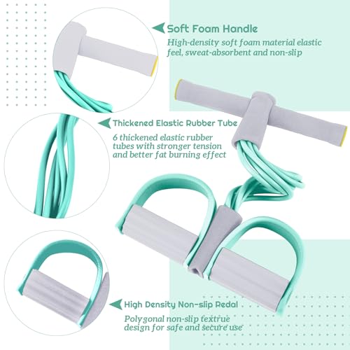 Women Fitness Exercise Equipment Trainer Set Pedal Resistance Band - color: Green