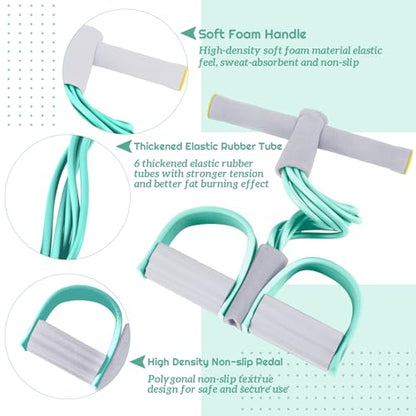 Women Fitness Exercise Equipment Trainer Set Pedal Resistance Band - color: Green