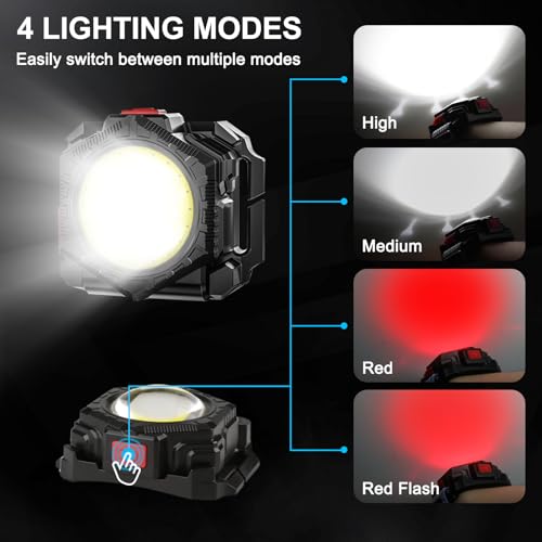 Running Light 300 Lumen, Wrist Light Rechargeable USB-C, 4 Modes