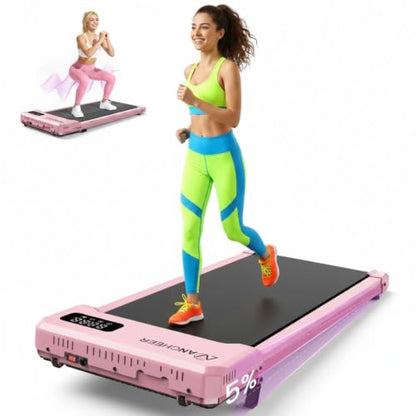 ANCHEER Walking Pad with Incline-Small Treadmill for Home - color: Pink