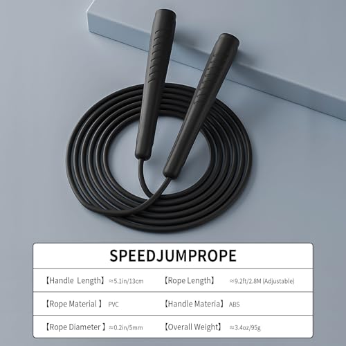 Jump Ropes Kids, Adjustable Children Jump Rope with ABS Handles and PVC Rope for Child Student Toddler - color: Black