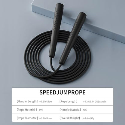 Jump Ropes Kids, Adjustable Children Jump Rope with ABS Handles and PVC Rope for Child Student Toddler - color: Black
