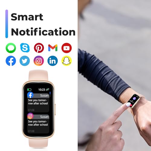 Fitness Tracker Smart Watch, 1.47" Full Touch Health Tracker with 24/7 Heart Rate & Blood Oxygen Monitor, Sleep Tracker, 3ATM Waterproof Step Tracker Activity Tracker for Women Men, Rose Pink - color: Rose Pink