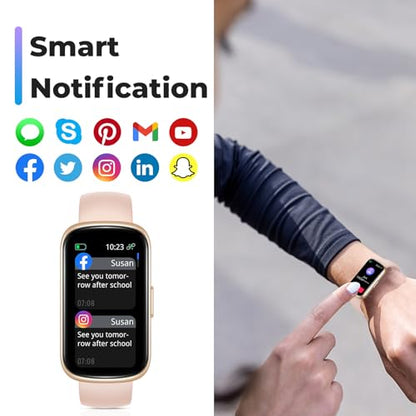 Fitness Tracker Smart Watch, 1.47" Full Touch Health Tracker with 24/7 Heart Rate & Blood Oxygen Monitor, Sleep Tracker, 3ATM Waterproof Step Tracker Activity Tracker for Women Men, Rose Pink - color: Rose Pink