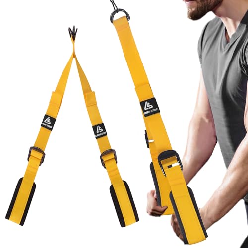 Tricep Rope Cable Attachment Adustable Length (24-54 Inch) ,Ideal Alternative for 27 36 48 Inch Long Tricep Ropes, Greater Range of Motion,Pull Down Rope Extension Straps Cable Crossover Accessories
