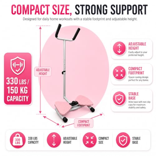 Twist Board Exercise Equipment with LCD Display, Waist Twister Machine with 5 Resistance Bands, 330 lbs Capacity Core Workout Board for Home Gym Fitness