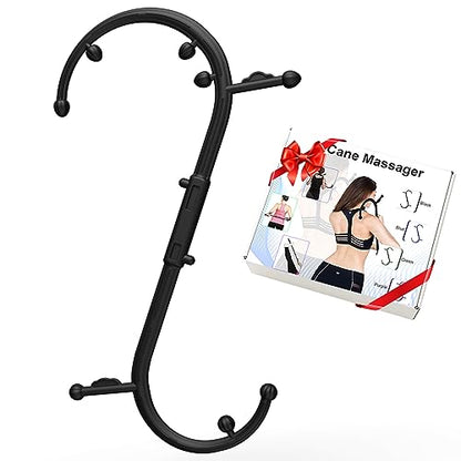 AISZG Back and Neck Massager - Massage Trigger Point Cane,Birthday Gifts for Women Men Her Him Mom,Valentines Day Gifts for Her Him Boyfriend(Black)