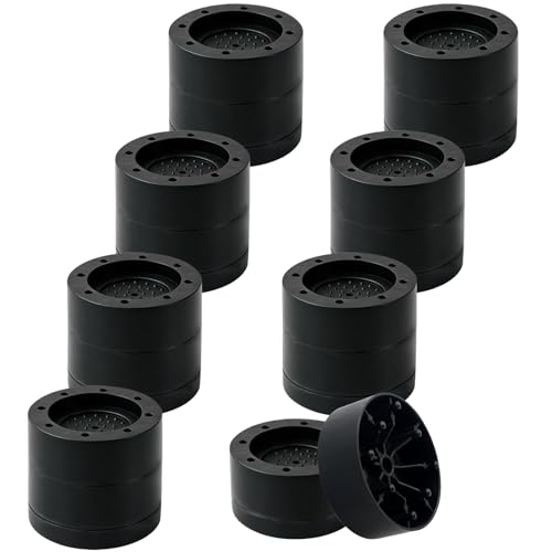 Bed Risers Adjustable Furniture Risers Heavy Duty Lifts Height 2 " - color: Black,set of 8