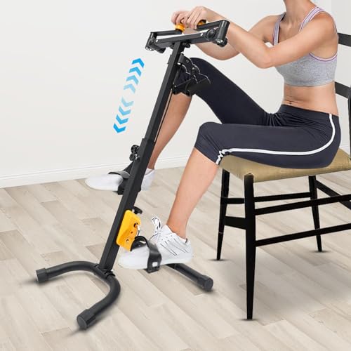 Exercise Bike for Home Use, Foldable Pedal Exerciser with Adjustable Resistance & Height, Cardio Workout Equipment for Adults, Seniors, Home Gym, Office