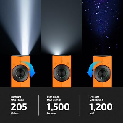 OLIGHT ArkPro EDC Flat Flashlight Rechargeable, Pocket Light, Orange CW - color: Orange