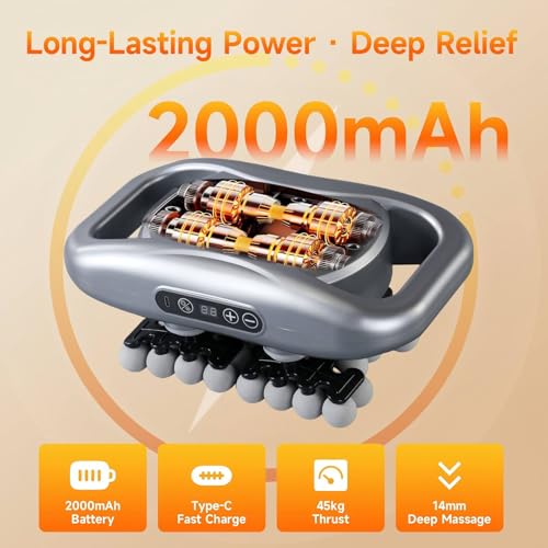 48-Head Massage Gun Set, Deep Tissue Percussion Massager with 9 Modes & 9 Intensity Levels, Quiet Muscle Massage Gun for Back, Shoulders, Legs, Foot, and Body Muscle Pain Relief
