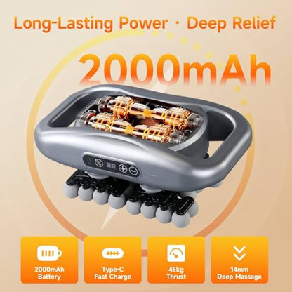 48-Head Massage Gun Set, Deep Tissue Percussion Massager with 9 Modes & 9 Intensity Levels, Quiet Muscle Massage Gun for Back, Shoulders, Legs, Foot, and Body Muscle Pain Relief