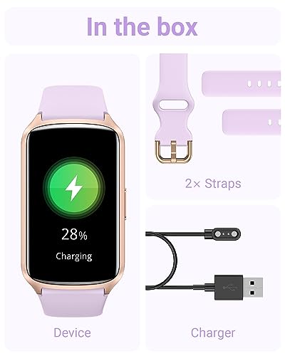 Amzhero Health Fitness Tracker with 24/7 Heart Rate, Blood Oxygen, Blood Pressure, Sleep Tracker, 5ATM Waterproof Activity Trackers with Step Tracker, Pedometer (S & L Bands Included) - color: Purple