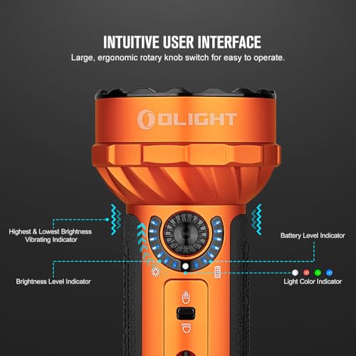 OLIGHT Marauder Mini Powerful Flashlight RGB Lights Orange - color: Orange