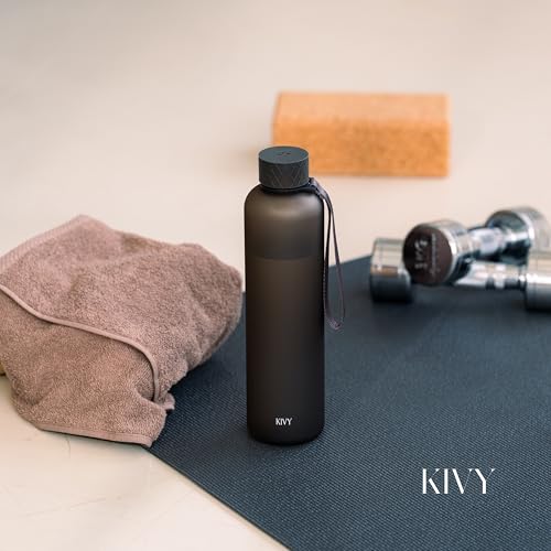 KIVY Slim Water Bottle 32oz Tritan - Lightweight & Shatterproof - BPA-Free - color: Blue Gray, size: 32 Ounces