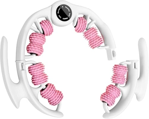 Cellulite Massage Roller for Legs, Anti Cellulite Massage Tool with Detachable Handle, Cellulite Remover for Legs, Lymphatic Drainage & Deep Tissue Pain Relief (Pink) - color: Pink