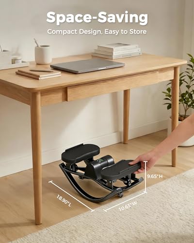 FineWay Upgraded Rock Stepper 2.0 for Exercise at Home, Rocking Stepper Side to Side, Low-Impact Knee-Friendly Exercise Machine with Resistance Bands, LCD Monitor & 330 LBS Capacity, Full Body Workout - color: All Black