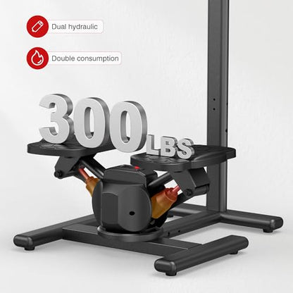 Steppers for Exercise,Twist Stepper Machine with Handlebar, Mini Stepper with 300LBS Loading Capacity,Full Body Cardio Equipment,360° Rotatable Fitness Stepper with LCD Monitor