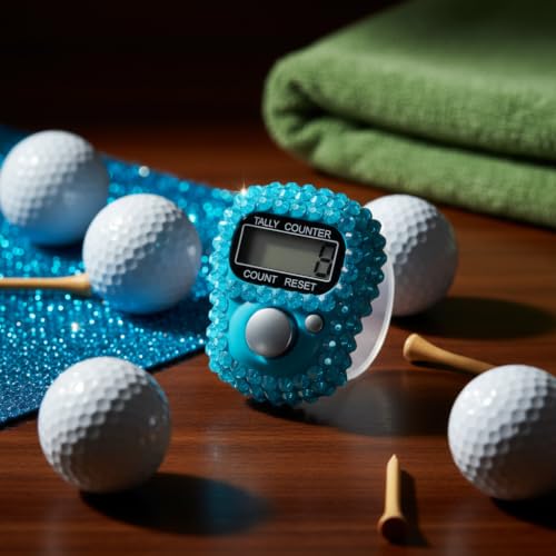 Electronic Finger Tally Counter Clicker Counter,Convenient Portable Digital Display Tally Counter,Resettable Mini Lap Counter for Golf Goods Counting Accessories,Track and Field Lap Counters - color: Blue