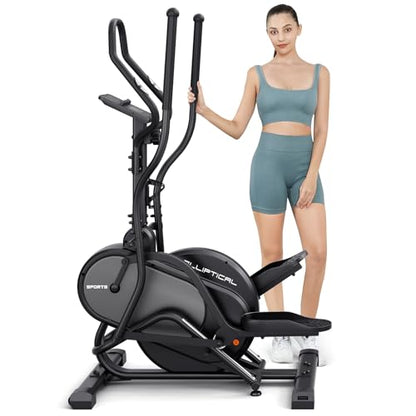 THERUN Elliptical Exercise Machine, Cardio Climber Elliptical Machine for Home, Stair Stepper Elliptical Training Machines w/ 13LBS&18LBS Flywheel, 16 Levels Resistance - color: 13LBS Flywheel Grey