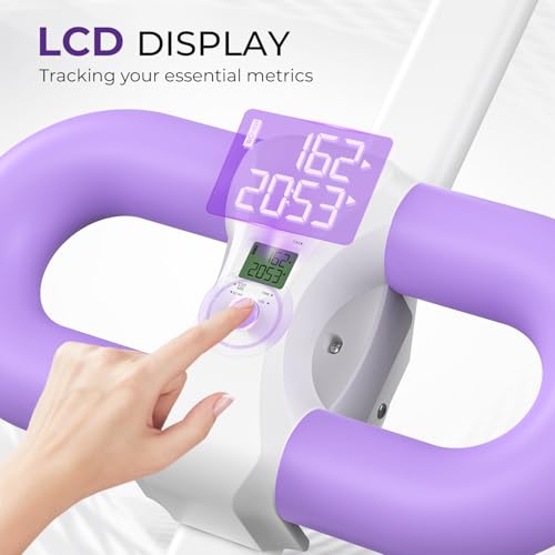 MR. CAPTAIN Ab Machine, Adjustable Ab Trainer Machine for Abs Workout at Home Gym, Foldable, LCD Monitor, Device Holder, 400 LBS, Abdominal Trainer for Stomach Workout - style: Purple