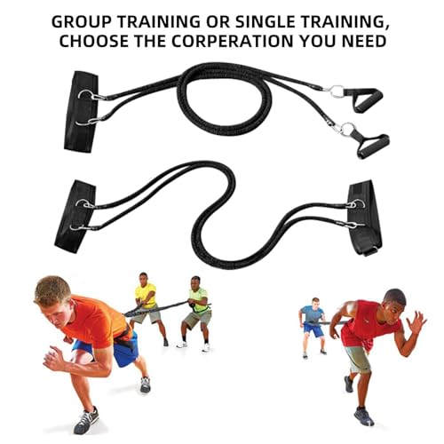 Resistance Speed Training Equipment, Dual Running Bungee Bands - color: Black-6.6ft