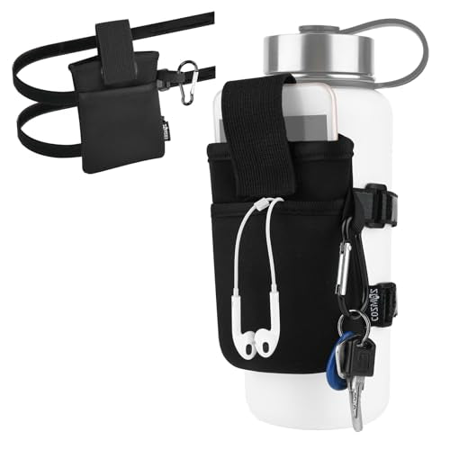 Cosmos Gym Water Bottle Pouch Water Bottle Holder Storage Sleeve Pocket for Gym, Walking, Running, Sports, Cell Phone, Card Holder, Keys Carrier